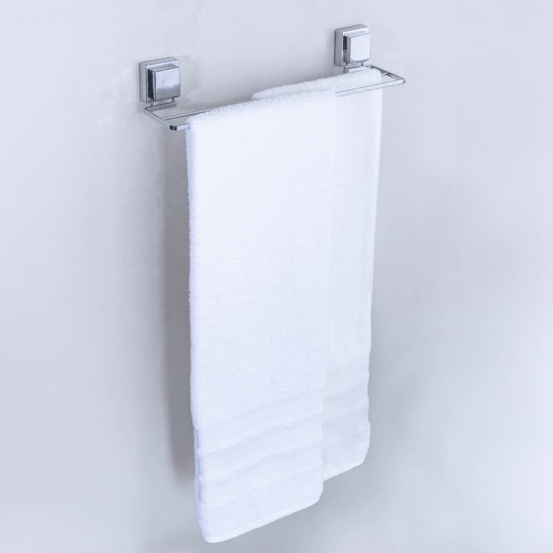Toalheiro Duplo com Ventosa 45cm Cromado