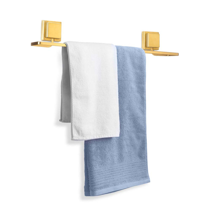 Toalheiro Porta Toalha de Banho de Piatina 3M Dourado Fosco